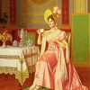 Vintage Lady Having Tea Diamond Painting