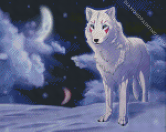 White Wolf In The Snow Art Diamond Painting