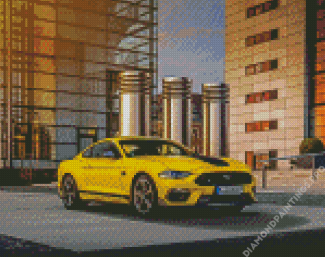 Yellow Mach 1 Mustang Diamond Painting
