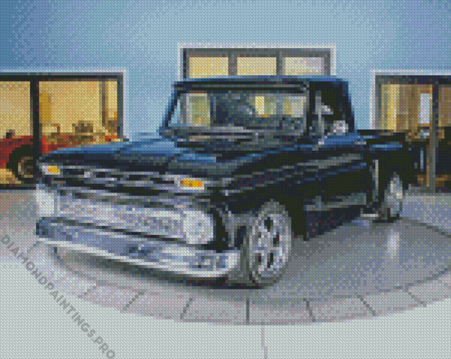 Black 64 Chevy Stepside Truck Diamond Painting