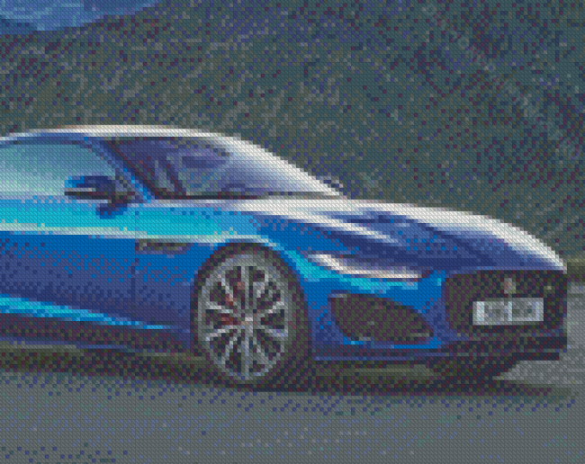 Blue Jaguar F Type Diamond Painting