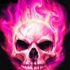 Burning Pink Skull Diamond Painting