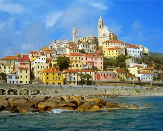 Cervo Town In Italy Diamond Painting