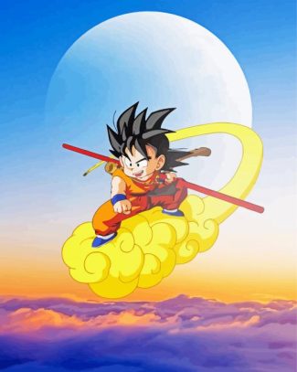 Dragon Ball Goku Flying Nimbus Diamond Painting
