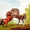 Fighting Horses Art Diamond Painting