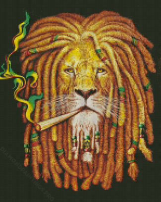 Lion With dreadlocks Smoking Diamond Painting