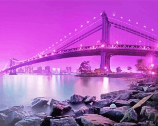 Purple Night Bridge Diamond Painting