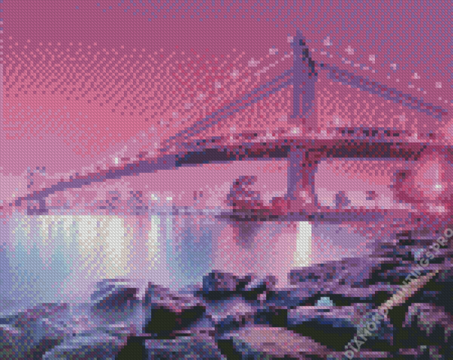 Purple Night Bridge Diamond Painting