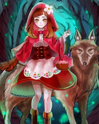 Red Riding Hood Anime Diamond Painting