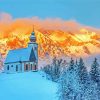 Snow Church Landscape Diamond Painting