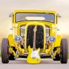 Yellow Guitar And Car Diamond Painting