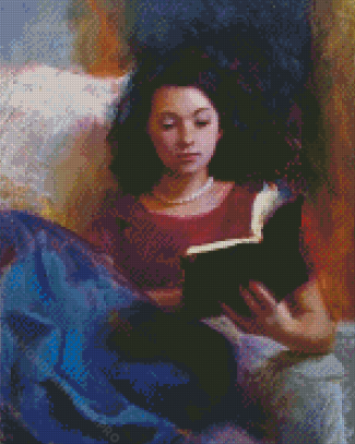 Aesthetic A Girl Reading Diamond Painting