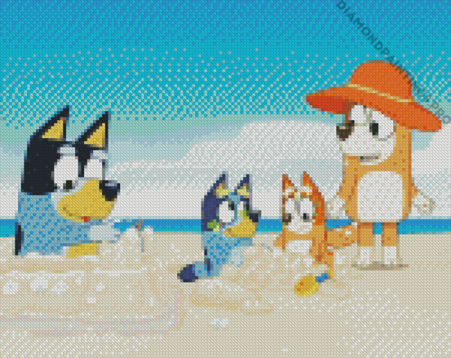 Aesthetic Bluey Beach Diamond Painting