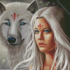 Aesthetic Wolf And Girl Diamond Painting