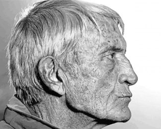 Black And White Old Man Face Diamond Painting
