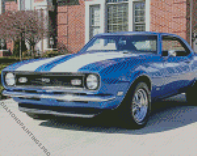 Blue 68 Chevrolet Camaro Diamond Painting