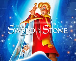 Fantasy Sword In The Stone Poster Diamond Painting