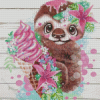 Pink Sloth Diamond Painting