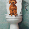 Puppy Dog In Toilet Diamond Painting