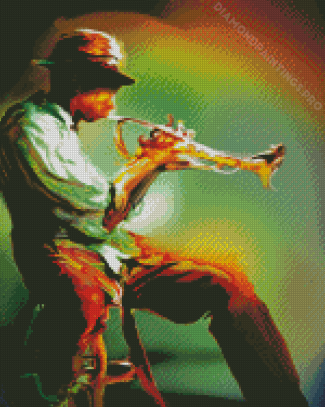 Abstract Horn Player Diamond Painting