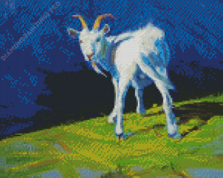 Aesthetic White Goat Art Diamond Painting