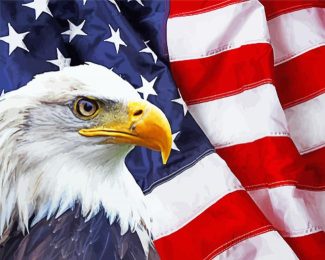 American Eagle With Flag Diamond Painting
