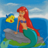 Ariel Mermaid And Flounder Fish Diamond Painting