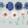 Blue And Gray Flowers Diamond Painting