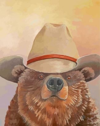 Cowboy Bear Head Diamond Painting