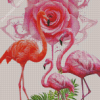 Flamingo With Rose Diamond Painting