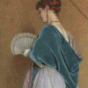 Lady With Hand Fan Diamond Painting