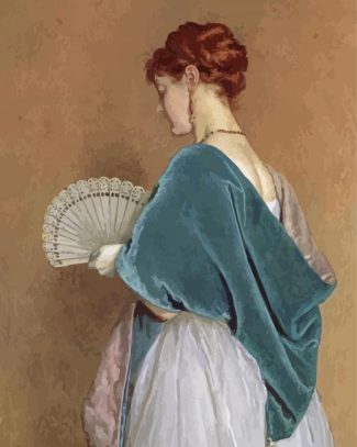 Lady With Hand Fan Diamond Painting