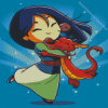 Little Mulan And Mushu Diamond Painting