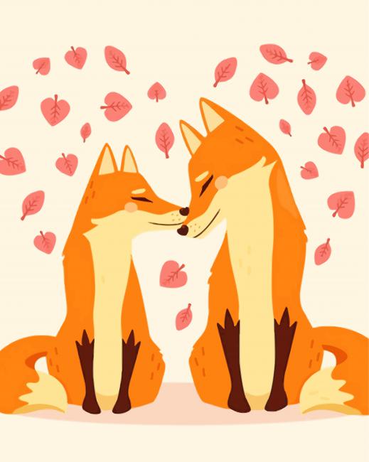 Lovely Fox Couple Diamond Painting