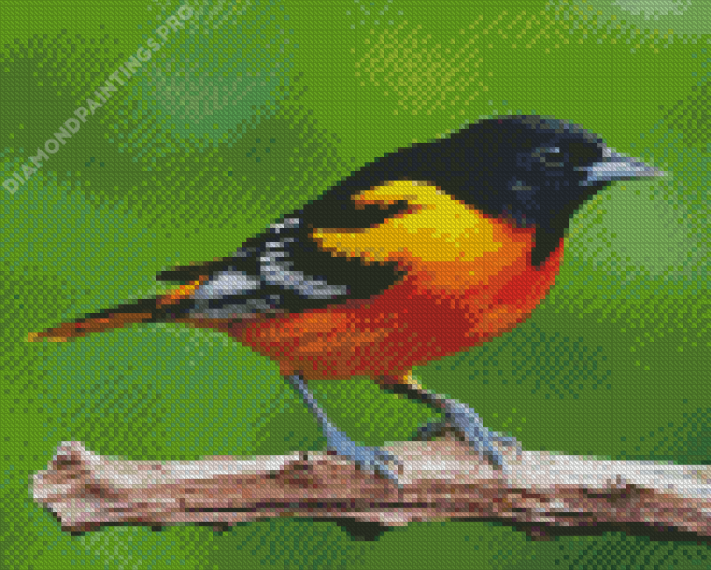 Mosaic Bird Baltimore Oriole Diamond Painting