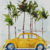 Palm Trees With Car Art Diamond Painting