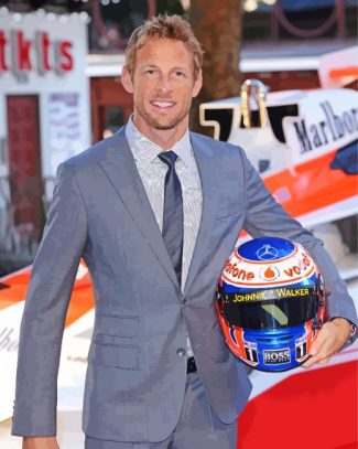 Race Car Driver Jenson Button Diamond Painting