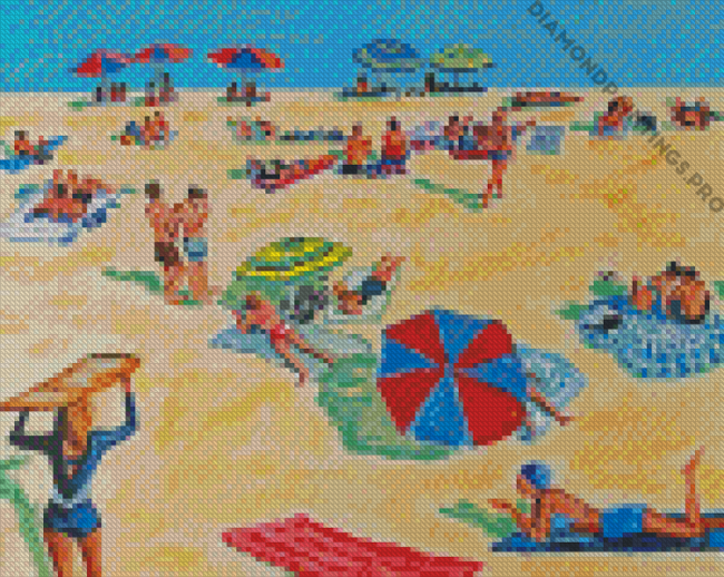 Retro Beach Scene Diamond Painting