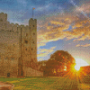Rochester Castle At Sunset Diamond Painting