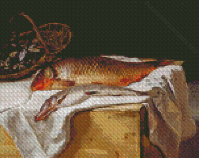 Still Life With Fish By Frederic Bazille Diamond Painting