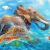 Water Elephant Diamond Painting