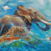 Water Elephant Diamond Painting