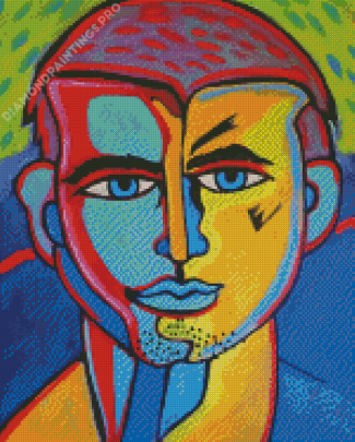 Abstract Male Face Art Diamond Painting