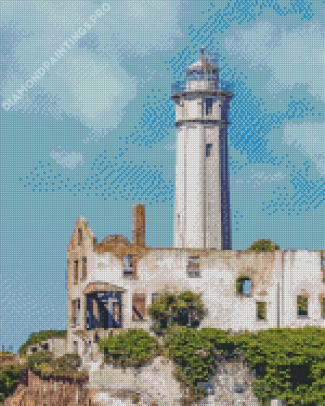 Aesthetic Alcatraz Island Lighthouse Diamond Painting