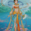Aesthetic Girl In China Dress Diamond Painting