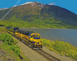 Alaska Railroad Train Diamond Painting