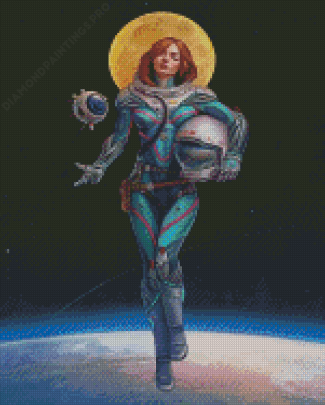 Astronaut Lady Diamond Painting