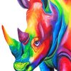 Colorful Rainbow Rhino Diamond Painting