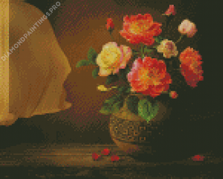 Floral Vase Near Window Diamond Painting