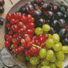 Grapes In A White Bowl Diamond Painting